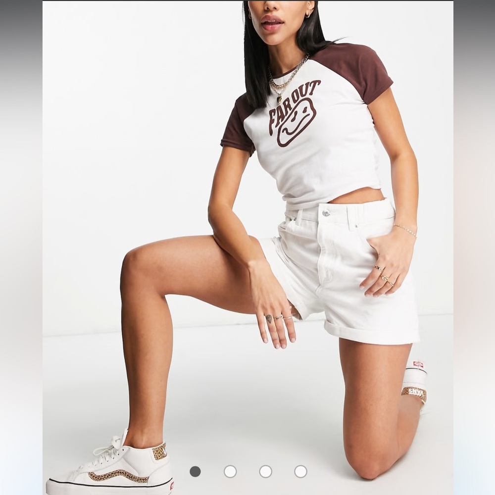 Pull&Bear White Denim Women's Shorts